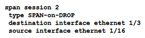 <strong>The Cisco Nexus 5600 Series Switch experiences occasional packet drops on interface ethernet 1/16. An engineer wants to implement a SPAN session to investigate the issue further. The network analyzer to which the packets must be directed is located on interface 1/3. The analyzer is limited on disk space available for traffic capture, so the Nexus switch should send only the relevant data. Which two command sets configure the SPAN session that meets these requirements? (Choose two.)</strong> A) B) C) D) E)