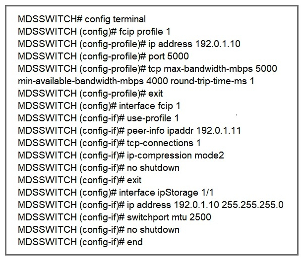 Refer to the exhibit. An engineer configures FCIP on a Cisco MDS 9000 Series switch. What is the result of implementing the configuration?