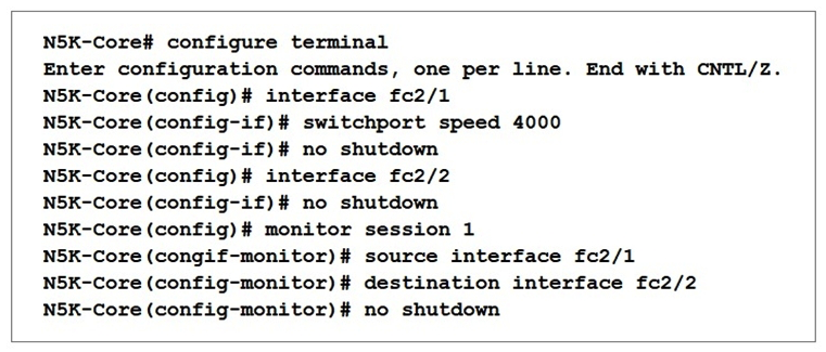 Refer to the exhibit. An engineer implements SPAN configuration on an Nexus 5000 series switch. Which two commands are necessary to complete the SPAN session configuration?