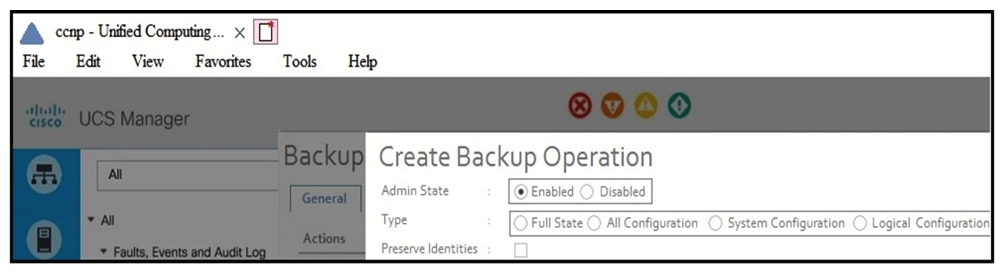Refer to the exhibit. Which backup operation type does not include the Preserve Identities feature?