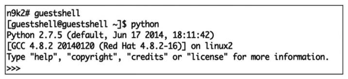 An engineer must use the python module in the guest shell of the Cisco Nexus 9000 Series switch to shutdown port Ethernet 1/4. Which command set will accomplish this?