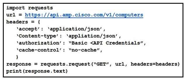 Refer to the exhibit. What will happen when this Python script is run?