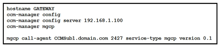 Refer to the exhibit. An engineer verifies the configuration of an MGCP gateway. The commands are already configured. Which command is necessary to enable MGCP?