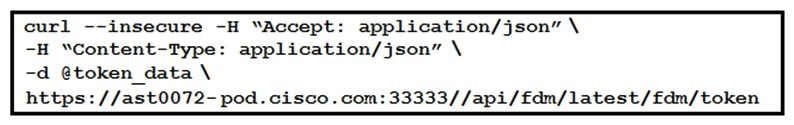<strong> Refer to the exhibit. The cURL POST request creates an OAuth access token for authentication with FDM API requests. What is the purpose of the file @token_data that cURL is handling?</strong> A) This file is a container to log possible error responses in the request. B) This file is given as input to store the access token received from FDM. C) This file is used to send authentication-related headers. D) This file contains raw data that is needed for token authentication.