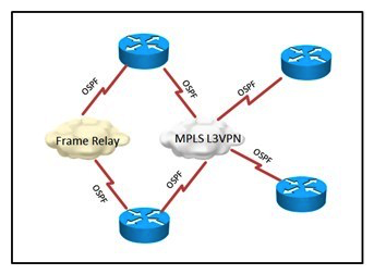 <strong>Refer to the exhibit. An enterprise is migrating its single-area OSPF network from a Frame Relay WAN service to an MPLS L3VPN service. Frame Relay will remain in only a few sites that require increased resiliency via two different WAN connections. Which feature could be used in the ?MPLS VPN service provider network to support the design requirement by ensuring that during normal operation, intersite traffic will only use the MPLS VPN service and not the old Frame Relay service?</strong> A) virtual links B) sham links C) multiple stub areas D) super backbone