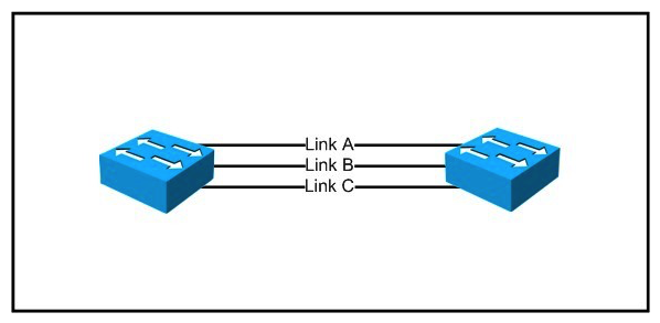 Refer to the exhibit. Which technology could be used in this design to provide link recovery and high traffic capacity?