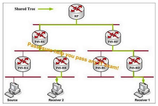 What is the result when the RP fails in this bidir-PIM multicast network according to the exhibit?