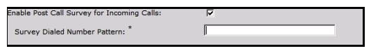 <strong>Refer to the exhibit. The Cisco Unified Customer Voice Portal post call survey is enabled on OAMP. Which option describes what the survey dialed number pattern represents?</strong> A) dial peer configured for survey DN B) dialed number configured for UCCE scripts C) route pattern configured for survey DN D) dial peer configured for survey DN and dialed number configured for Cisco Unified Contact Center Enterprise scripts E) dial peer and route pattern configured for survey DN and dialed number configured for Cisco Unified Contact Center Enterprise scripts