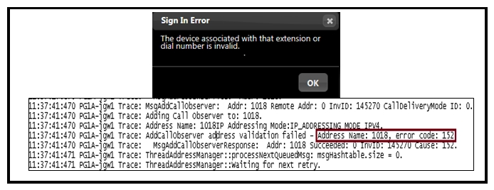 <strong>Refer to the exhibit. In a Cisco Finesse 10.0(x) deployment, an agent with single line 89XX hard phone is having trouble logging into the desktop. The error message highlighted has been found in the CTI Jgw1 log file. Which option describes the likely cause of this error?</strong> A) MAC address of the phone not associated with PG user. B) PG user does not have Standard CTI Allow Control of Phones supporting ConnectedXfer and conf user group role. C) Phone line does not have the Maximum Number of Calls and Busy Trigger setting set to 2 and 1 respectively. D) Phone Join Across Lines feature is enabled. E) Phone IPv6 feature is enabled.