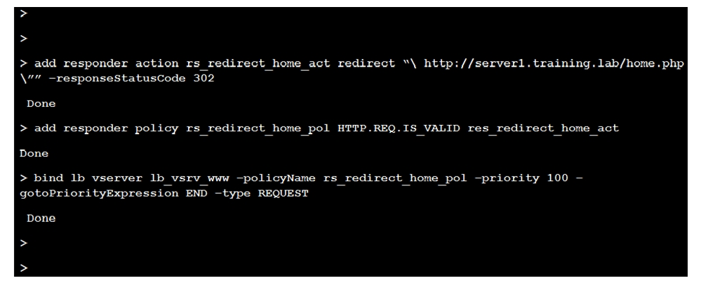 <strong>A Citrix Administrator configured the Responder policy to redirect the request for root page to the home page. However, after executing the command, the webpage access entered a loop, as shown in the second screenshot. Click on the 'Exhibit' buttons to view the screenshots. How will the administrator rectify this issue?</strong> A) Change Responder action expression to / B) Change Responder Policy expression to http.REQ.URL.Contains(/) C) Change Responder Action expression to http.RE Q.URL D) Change Responder Policy expression to http.REQ.URL.EQ(/)