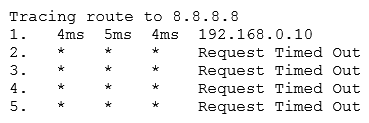 A technician is trying to identify the reason why a user, who has a static IP address, is unable to browse the Internet. The technician runs the ipconfig command and gets the following: The technician then runs the tracert 8.8.8.8 Which of the following is the MOST likely issue the user is having?