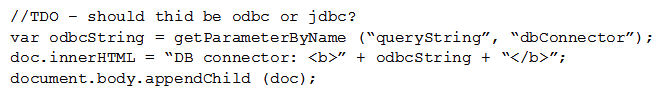 Given the following: Which of the following vulnerabilities is present in the above code snippet?