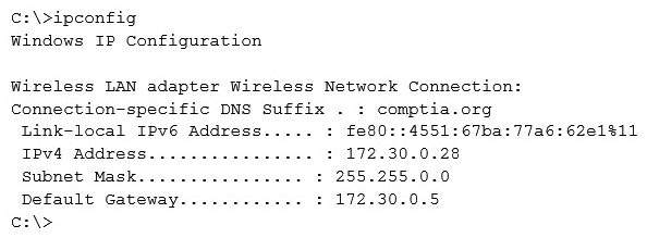 Given the following output from a local PC: Which of the following ACLs on a stateful host-based firewall would allow the PC to serve an intranet website?
