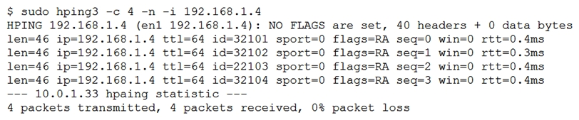 <strong>A security analyst is trying to determine if a host is active on a network. The analyst first attempts the following: The analyst runs the following command next: Which of the following would explain the difference in results?</strong> A) ICMP is being blocked by a firewall. B) The routing tables for ping and hping3 were different. The routing tables for ping and hping3 were different. C) The original ping command needed root permission to execute. The original command needed root permission to execute. D) hping3 is returning a false positive. is returning a false positive.