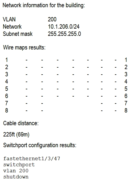 A user no longer has access to network resources after a recent office move, but all other users in the building are able to connect at 100MB connections. After further investigation, a network technician notices the following information: Which of the following is causing the network connection issues?