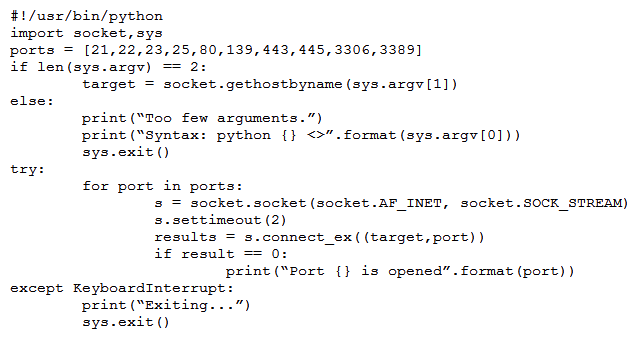 A penetration tester wrote the following script to be used in one engagement: Which of the following actions will this script perform?