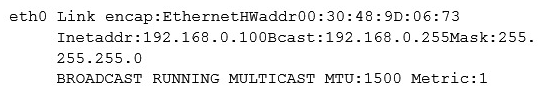 While reviewing a network connectivity issue to a Linux server, the systems administrator issues the ifconfig command with the following results: According to the output above, which of the following is the problem?