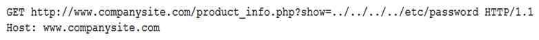 <strong>During an incident response, a security analyst observes the following log entry on the web server: Which of the following BEST describes the type of attack the analyst is experiencing?</strong> A) SQL injection B) Cross-site scripting C) Pass-the-hash D) Directory traversal