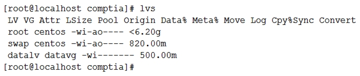 An administrator is troubleshooting an application that has failed to start after the server was rebooted. Noticing the data volume is not mounted, the administrator attempts to mount it and receives this error: Upon checking the logical volume status, the administrator receives this information: Which of the following can be said about the data logical volume, and how can this problem be resolved?