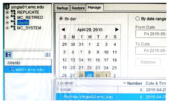 <strong>Refer to the exhibit. A Dell EMC Avamar backup administrator notices that a large unnecessary backup had been taken. To free up capacity, the administrator decides to delete this backup. The administrator notices that the backup has an entry listed below it that is labeled Remote. Based on the exhibit, what must be done to ensure that the backup is deleted from the environment?</strong> A) Delete just the local backup, the remote backup will delete automatically B) Delete the remote backup, the local backup refers to the client machine C) Delete both the local and remote backups D) Delete the local backup then perform a replication