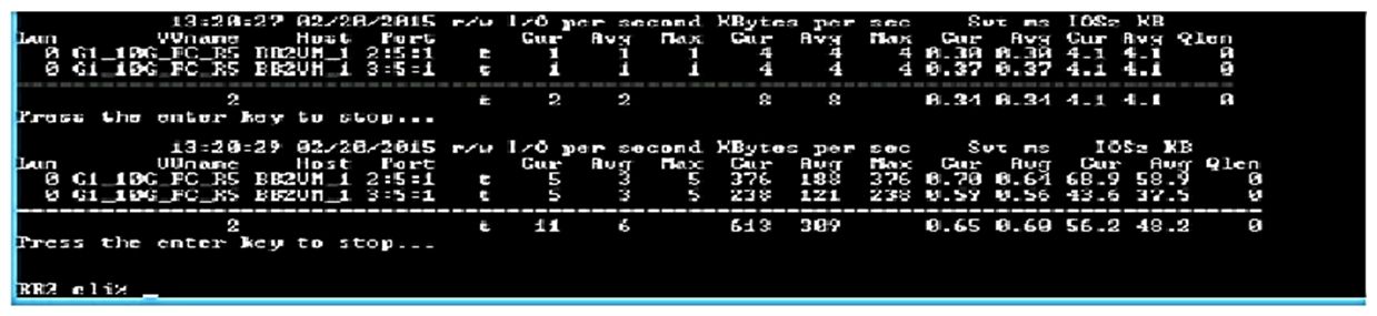 <strong>Refer to the exhibit. A customer is complaining about slow performance for their HPE 3PAR StoreServ system. Which CLI command can be used by the storage administrator to display the queue length of a VLUN attached to the server during the troubleshooting process?</strong> A) perfvluns B) statvirtvolmapping C) show mappingsvirtvol D) srstatvlun