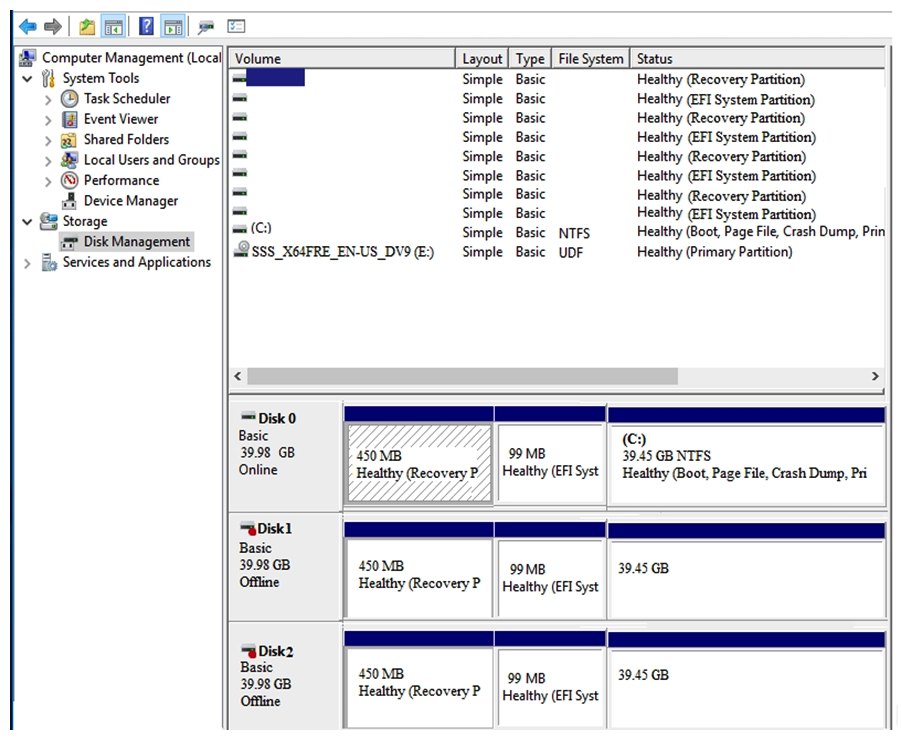 <strong> A customer connected a logical drive from 3PAR StoreServ array to the Windows Server 2016 as a data drive. The customer complains that in the Disk Manager, they can see the same volume four times. What can an integrator do to fix this issue?</strong> A) Delete any three logical drives and leave one of them B) Go to the SSMC and enable multipathing option for this volume C) Create an NTFS partition on any logical drive to consolidate the logical drives D) Install an MPIO component to hide redundant paths to the volume