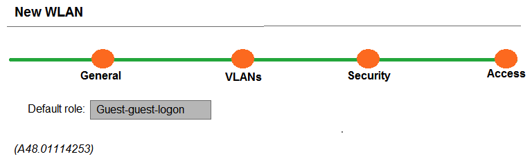<strong>Refer to the exhibit. A network administrator completes the task to cretae a WLAN, as shown in the exhibit. The network administrator selects the options to use guest as primary usage and Internal captive portal with authentication in the security step. Next, the network administrator creates a policy that denies access to the internal network. Which additional step must the network administrator complete in order to prevent authenticated users from reaching internal corporate resources while allowing Internet access?</strong> A) Apply the policy on the guest-guest-logon role. B) Apply the policy on the authenticated role. C) Apply the policy on the guest role. D) Create a policy that permits dhcp, dns, and http access.