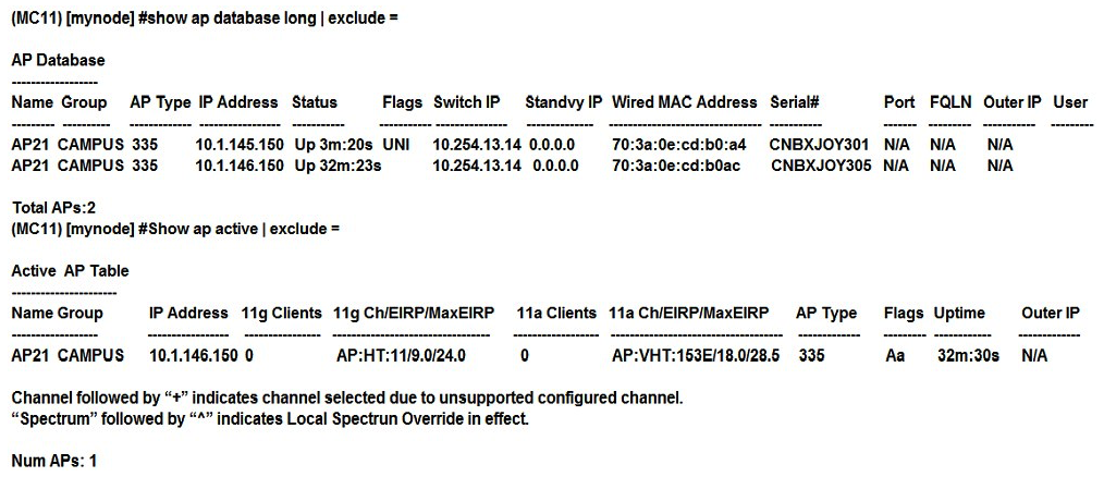 <strong>Refer to the exhibit. A network administrator deploys a new Mobility Master (MM)-Mobility Controller (MC) network. To test the solution, the network administrator accessess some of the AP consoles and statistically provisions them. However, these APs do not propagate the configured SSIDs. The network administrator looks at the logs and sees the output shown in the exhibit. Which actions must the network administrator take to solve the problem?</strong> A) Reprovision one of the APs with a different name, and add new entries with the proper group in the whitelist. B) Reprovision the AP with a different group, and modify the name of one AP in the whitelist. C) Create another AP group in the MC's configuration and reprovision one AP with a different group. D) Reprovision one of the APs with a different name, and modify the name of one AP in the whitelist.