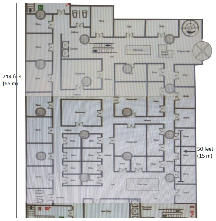 <strong>Refer to the exhibit. A mall has an existing Aruba solution with 15 AP-335s. The mall now wants to add Meridian and location-based services, in particular blue dot wayfinding. The customer plans to use the built-in beacon in the existing AP radios. These Meridian licenses have been proposed: 1x Aruba Meridian Maps 1x Aruba Meridian Blue Dot Nav Which concern should the architect raise about this plan?</strong> A) Separate beacons should be deployed to provide proper coverage for wayfinding. B) Only the Blue Dot Nav license is required to meet the customer requirements. C) The customer requires wireless sensors to manage the beacons in the AP radios. D) The existing AP radios do not support beacon functionality.