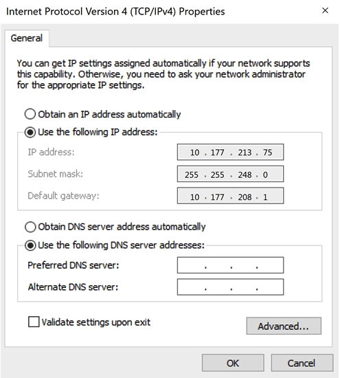 <strong>Refer to the exhibit. Using the static IP address configured above, what is the converted binary value of the third octet assigned to the local interface?</strong> A) 11010101 B) 10110001 C) 01001011 D) 11111000
