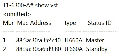<strong>You have completed a successful VSF stack between two switches. Without manually assigning a backup switch, what is the expected output when issuing a show vsf command?</strong> A) B) C) D)
