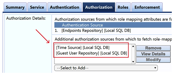 <strong>Refer to the exhibit.   When creating a new ClearPass Service, the [Time Source] has been added as an authorization source. What time source is ClearPass referencing?</strong> A) the ClearPass server where Insight Master has been enabled the ClearPass server where Insight Master has been enabled B) the local clock of the ClearPass server doing the authentication C) the local time setting found on the authenticating client machine D) the NTP (Network Time Protocol) source indicated in the Cluster settings <div style=padding-top: 35px> 