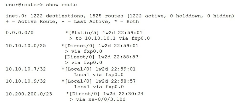 <strong> Referring to the exhibit, what does the number inside the square brackets represent?</strong> A) route preference B) metric C) protocol reference number D) local preference