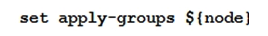 <strong>Click the Exhibit button. You are configuring an SRX chassis cluster with the node-specific hostname and management address. Referring to the exhibit, which configuration completes this requirement?</strong> A) B) C) D)