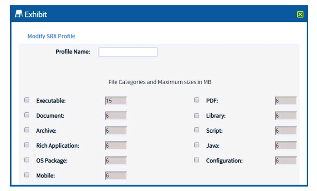 <strong>Click the Exhibit button. You need to have the JATP solution analyzer .jar, .xls, and .doc files. Referring to the exhibit, which two file types must be selected to accomplish this task? (Choose two.)</strong> A) Java B) library C) document D) executable