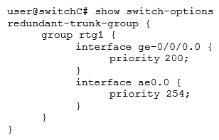 <strong>  Referring to the exhibit, which configuration will force traffic to always use ae0.0 as long as it is active?</strong> A)   B)   C)   D)   <div style=padding-top: 35px> 