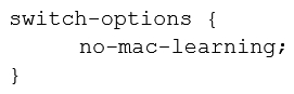 <strong>You want to disable MAC learning only for interface ge-0/0/0.0 on an MX Series device. Which syntax will accomplish this task?</strong> A) B) C) D)