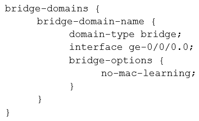 <strong>You want to disable MAC learning only for interface ge-0/0/0.0 on an MX Series device. Which syntax will accomplish this task?</strong> A) B) C) D)