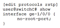 <strong>Click the Exhibit button. In the network shown in the exhibit, all switches are configured with the default STP root bridge priority, and Switch A has been selected as root. You recently added the older Switch D into the network as an access switch, and notice it has taken over as root. Which configuration would solve this problem?</strong> A) B) C) D)