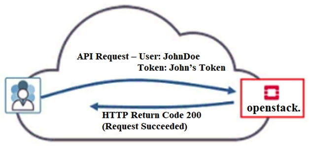 <strong>Click the Exhibit button. Referring to the exhibit, what must have occurred prior to JohnDoe sending the request?</strong> A) JohnDoe must have obtained a valid token from Horizon. B) JohnDoe must have successfully authenticated using OpenStack's Web user interface. C) JohnDoe must have obtained a valid token from Keystone. D) JonnDoe must have obtained a valid token from the Contrail control node.