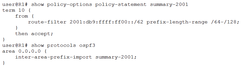 <strong> Referring to the exhibit, which command would reduce the size of the OSPF database and corresponding routes?</strong> A) B) C) D)