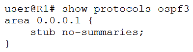 <strong> Referring to the exhibit, which command would reduce the size of the OSPF database and corresponding routes?</strong> A) B) C) D)