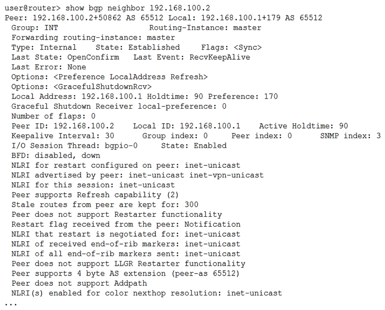 Referring to the exhibit, the local BGP router is receiving IPv4 routes from the BGP neighbor, but it is not receiving L3 VPN routes from the BGP neighbor. Which two actions should you take to solve this problem? (Choose two.)