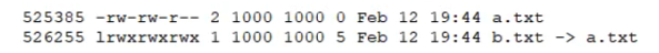 <strong>Consider the following output from the command ls -i: How would a new file named c.txt be created with the same inode number as a.txt (Inode 525385)?</strong> A) ln -h a.txt c.txt B) ln c.txt a.txt C) ln a.txt c.txt D) ln -f c.txt a.txt E) ln -i 525385 c.txt