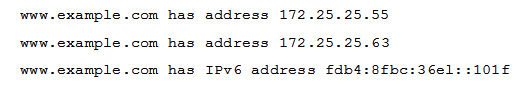 <strong>Which of these tools provides DNS information in the following format? </strong> A) dig B) nslookup C) host D) named-checkconf E) named-checkzone