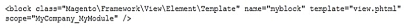 <strong>You want to declare a block of the type \Magento\Framework\View\Element\Template with a template named view.phtml in the layout XML. What is the correct layout declaration for this?</strong> A)   B)   C)   D)   <div style=padding-top: 35px> 