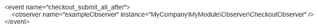 <strong>You have configured an event observer to watch the checkout_submit_all_after event using this XML:   What is the required class definition for the event observer?</strong> A)   B)   C)   D)   <div style=padding-top: 35px> 
