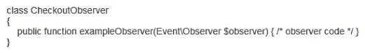 <strong>You have configured an event observer to watch the checkout_submit_all_after event using this XML:   What is the required class definition for the event observer?</strong> A)   B)   C)   D)   <div style=padding-top: 35px> 