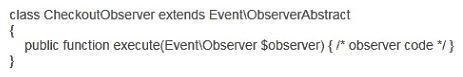 <strong>You have configured an event observer to watch the checkout_submit_all_after event using this XML:   What is the required class definition for the event observer?</strong> A)   B)   C)   D)   <div style=padding-top: 35px> 