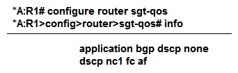According to the configuration shown above, which of the following about the classification and marking of self-generated BGP traffic is TRUE?